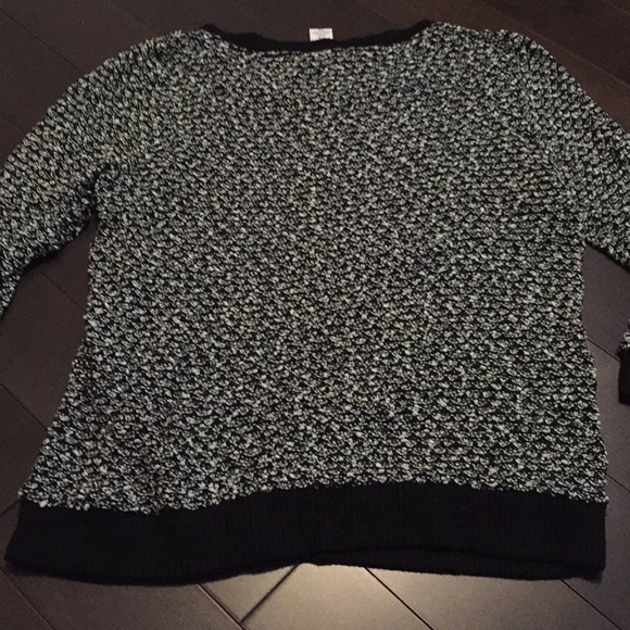Bar III Black and White Marled Textured Sweater - Picture 5 of 7